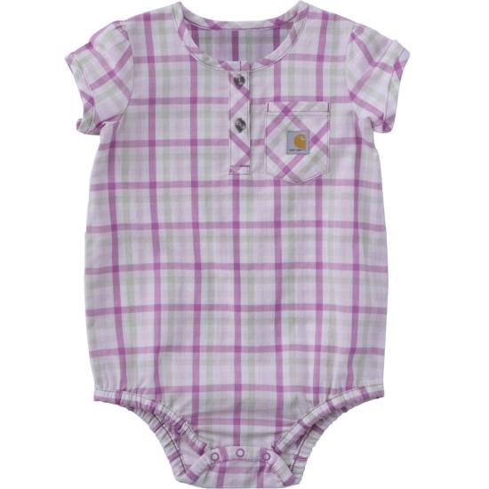 Carhartt Infant Girls Short-Sleeve Plaid Bodysuit