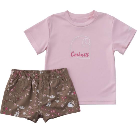 Carhartt Infant Girls Force Sun Defender Shirt and Printed Short Set