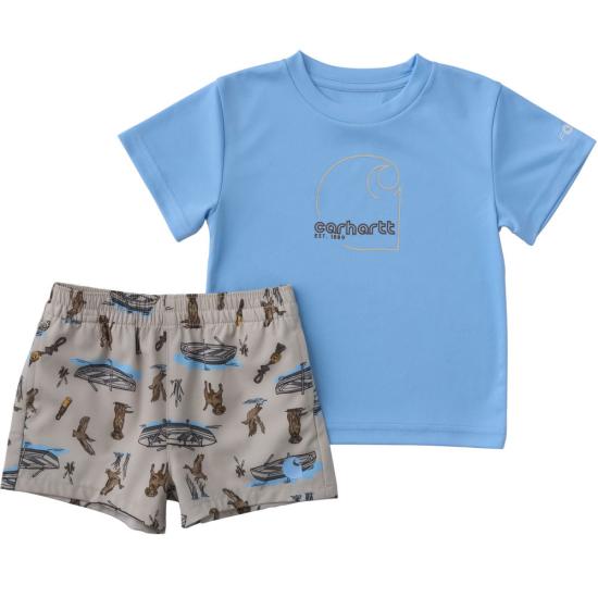 Carhartt Infant Boys Short-Sleeve Force Sun Defender Shirt and Woven Short Set