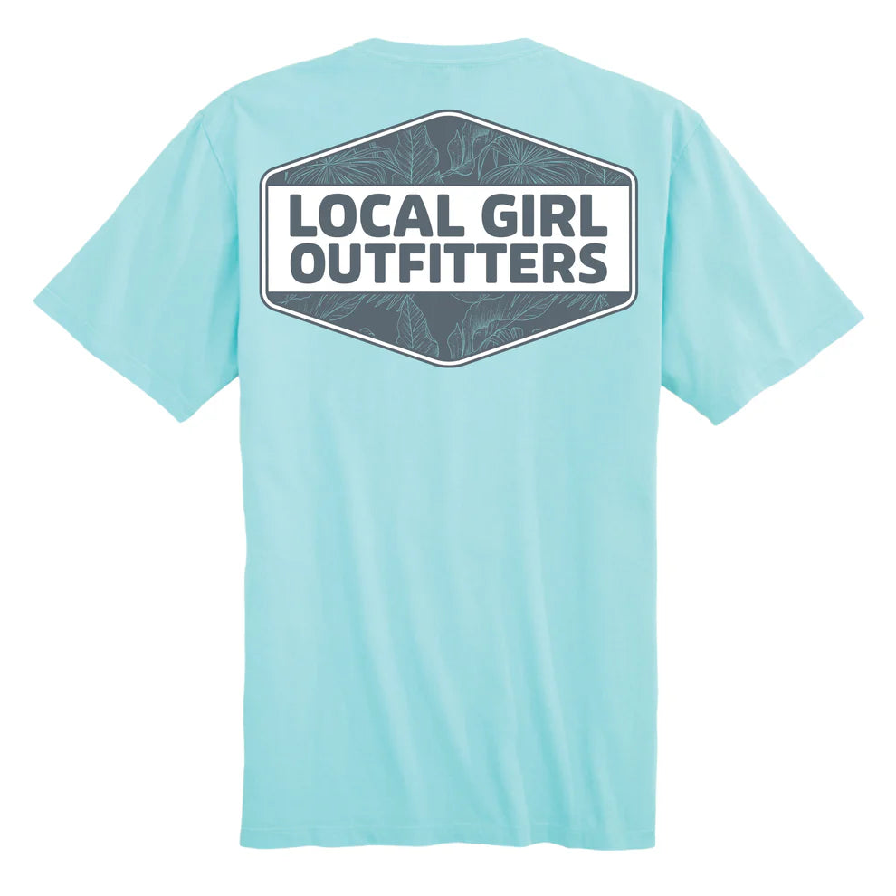 Local Girl Women's Blue Tropics Diamond Crest SS Tee