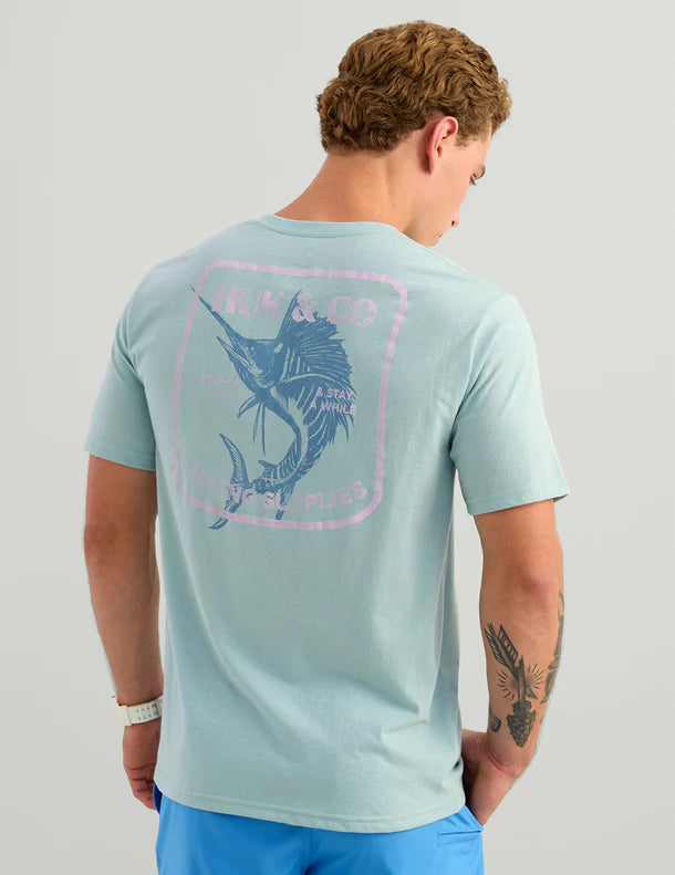 Huk and Co Men's Pocket Tee - Heron Blue