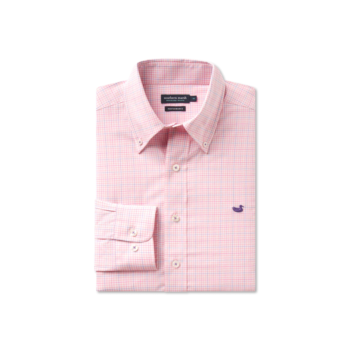 Southern Marsh Men's Dyer Performance Gingham Dress Shirt