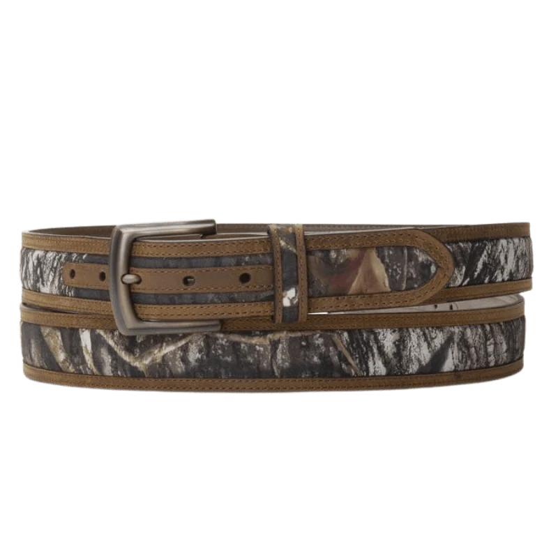 Nocona Men's Brown and Camo Inlay Leather Belt