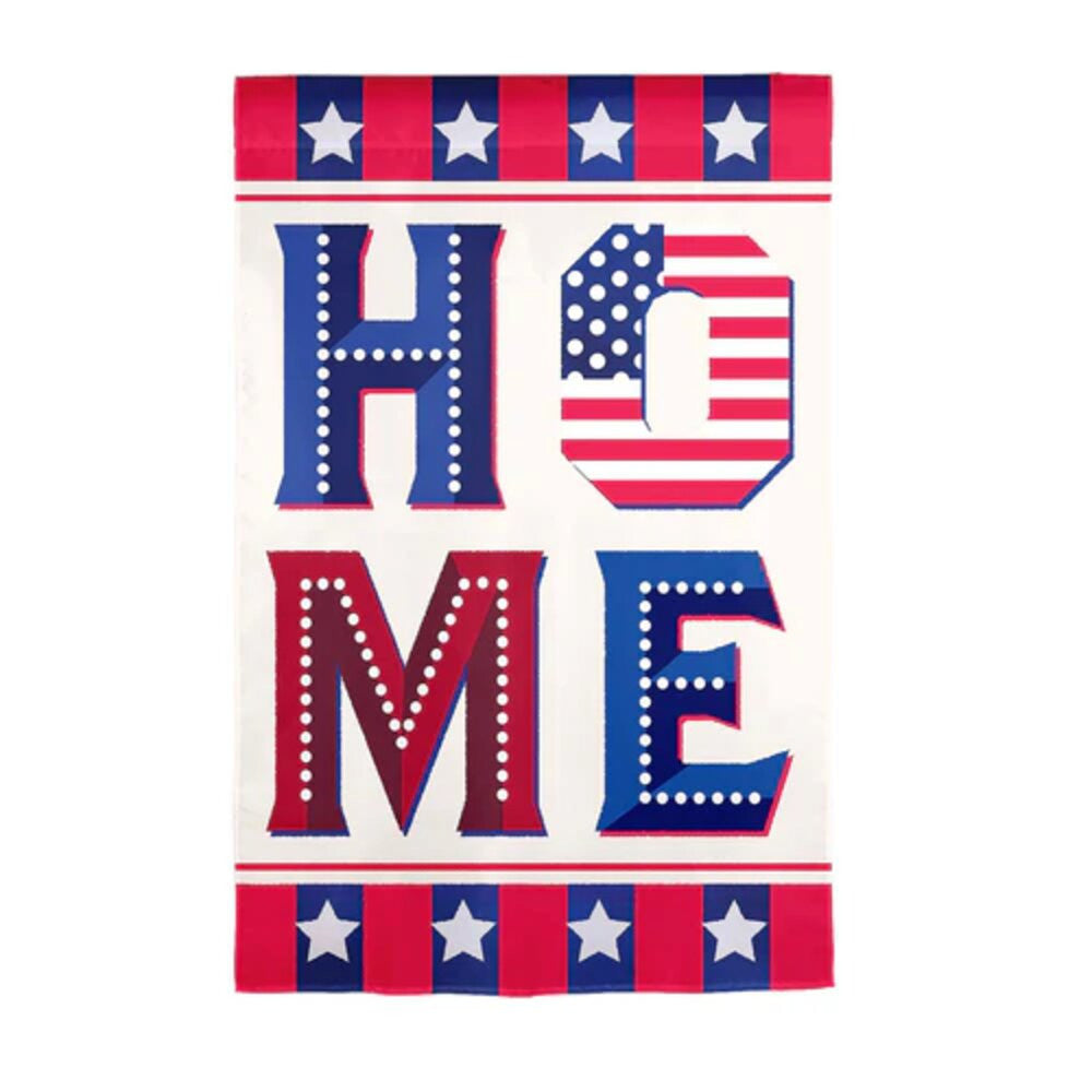 Evergreen Patriotic Home Suede Garden Flag
