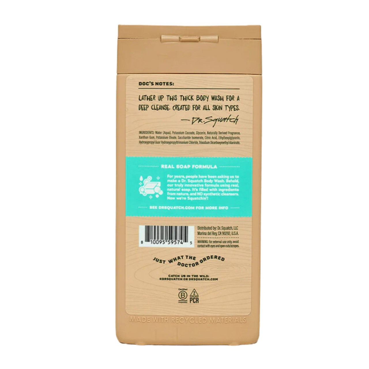 Dr. Squatch 14 oz Coconut Castaway Body Wash