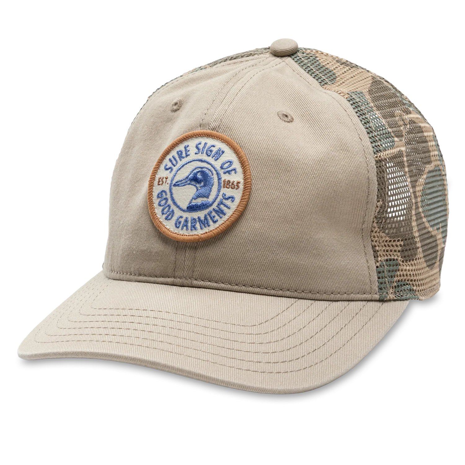 Duck Head Men's Trucker Hat With Camo Mesh