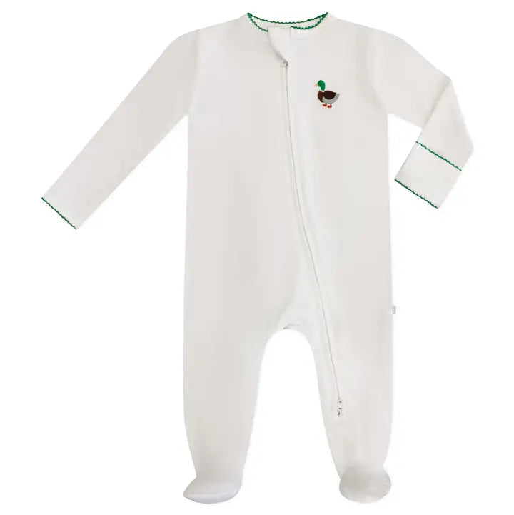Goosies Infant Pip Embroidered Zip Romper