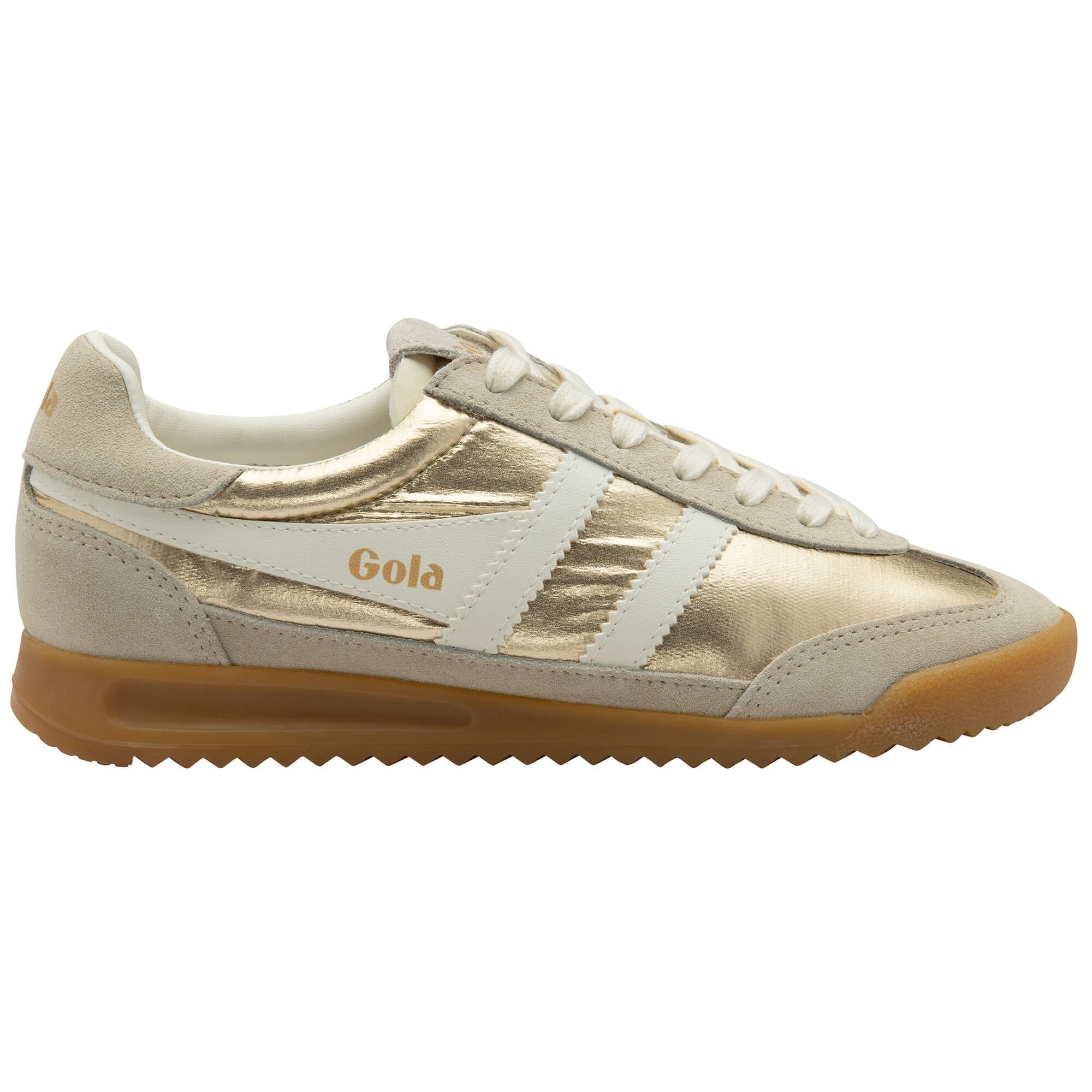 Gola Women’s Firefly Metallic Sneakers – Gold/Off White
