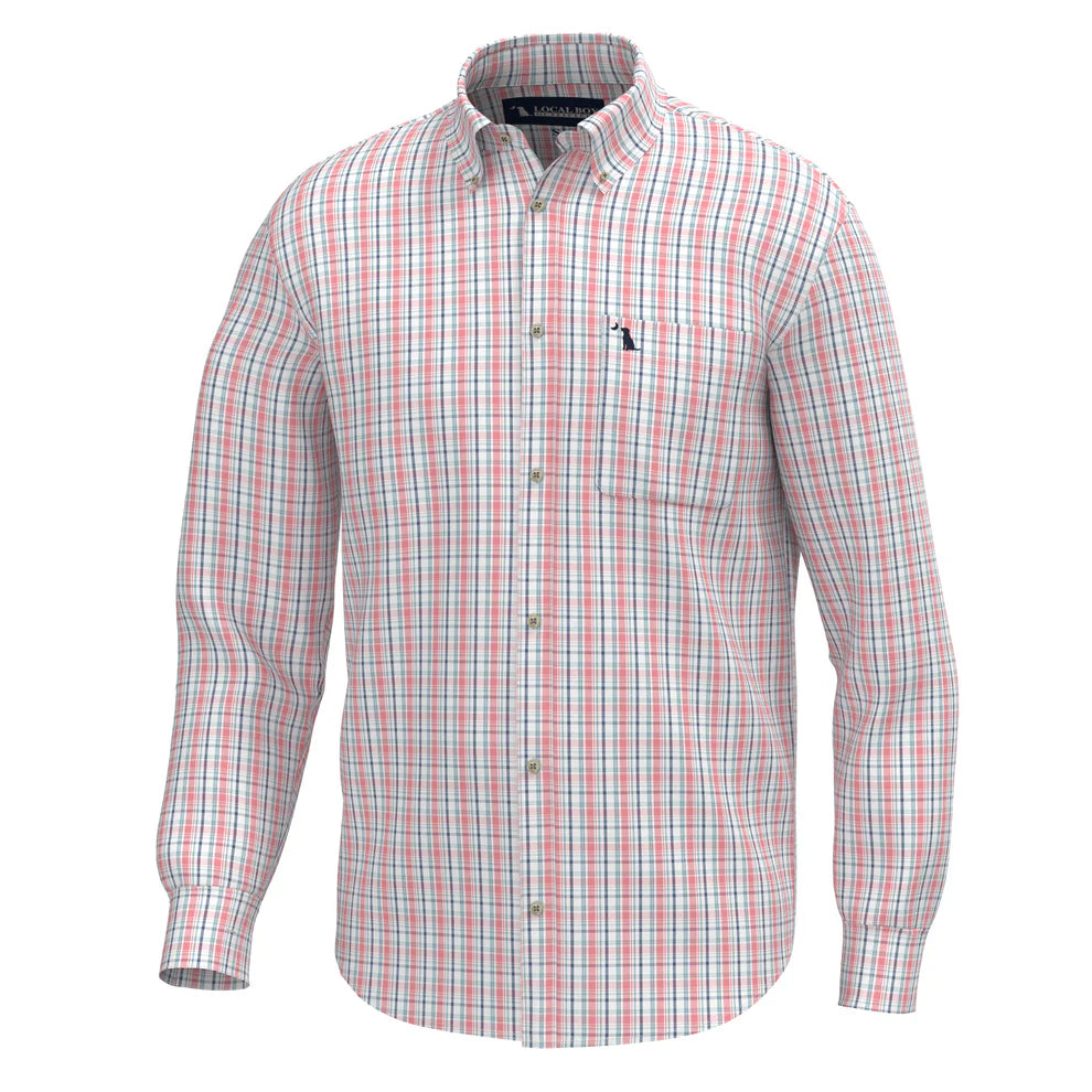 Local Boy Men's Buffkin Dress Shirt - Spearmint/Plum/Pink