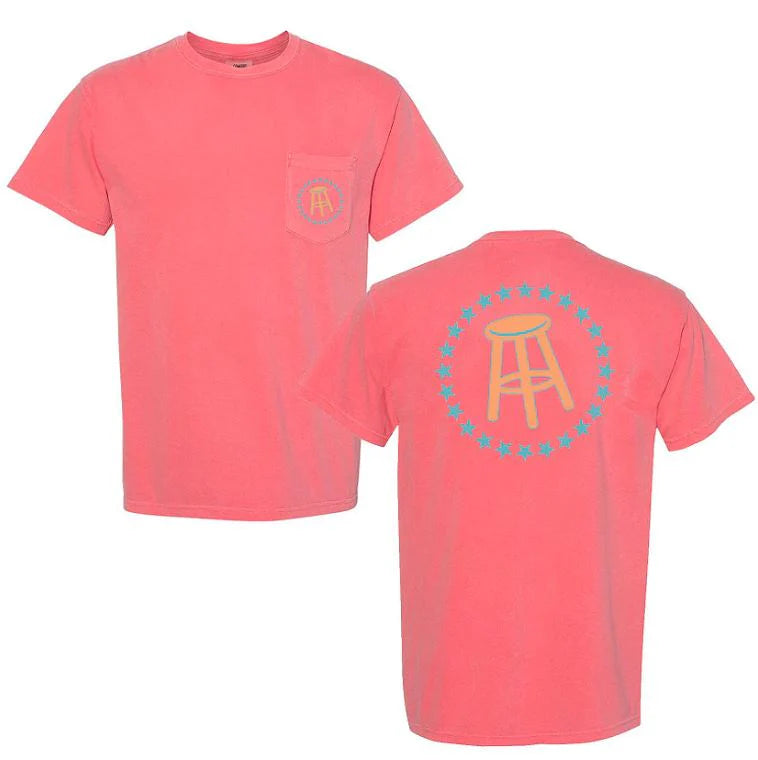 Barstool Sports Men's Stools & Stars Pocket Tee - Coral