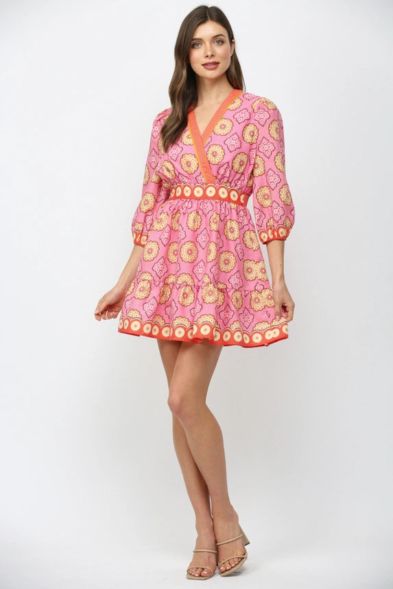 Fate Women's Pink Smocked Back Mini Dress