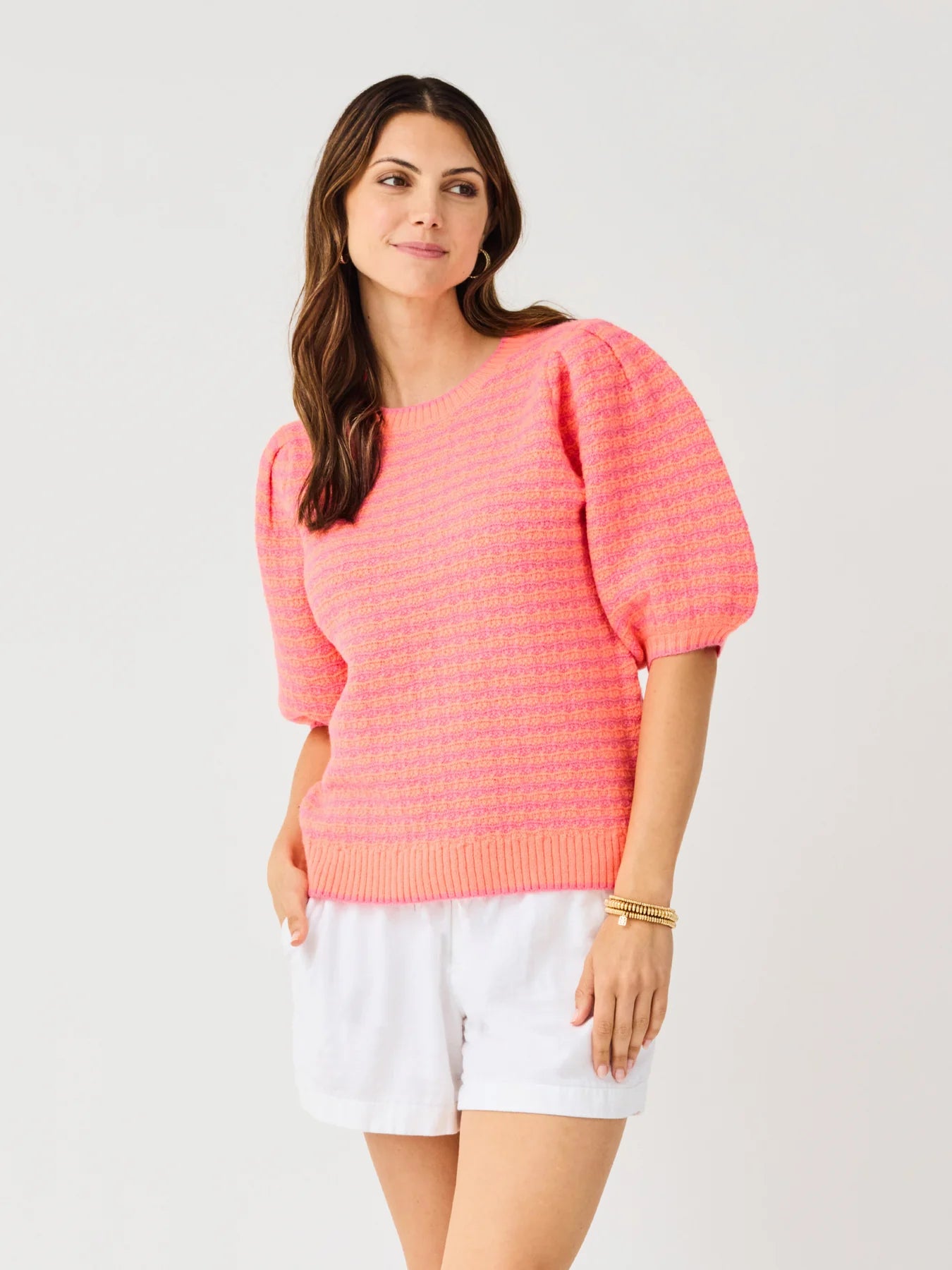 Mary Square Women's Abigail Sweater - Coral Pink