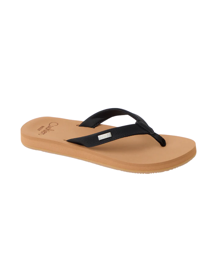 Reef Women’s Baja Sands Flip Flops – Black/Tan
