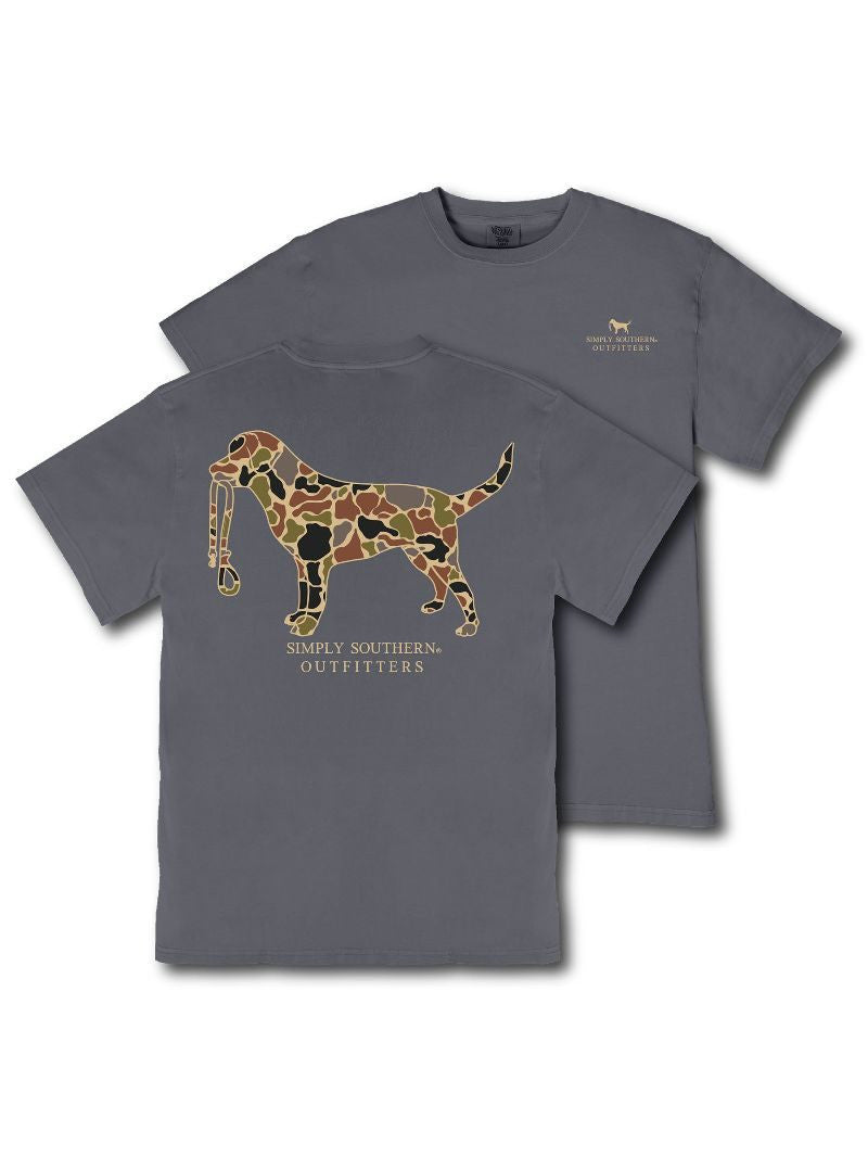 Simply Southern Men's Mineral Wash Dog Camo Tee