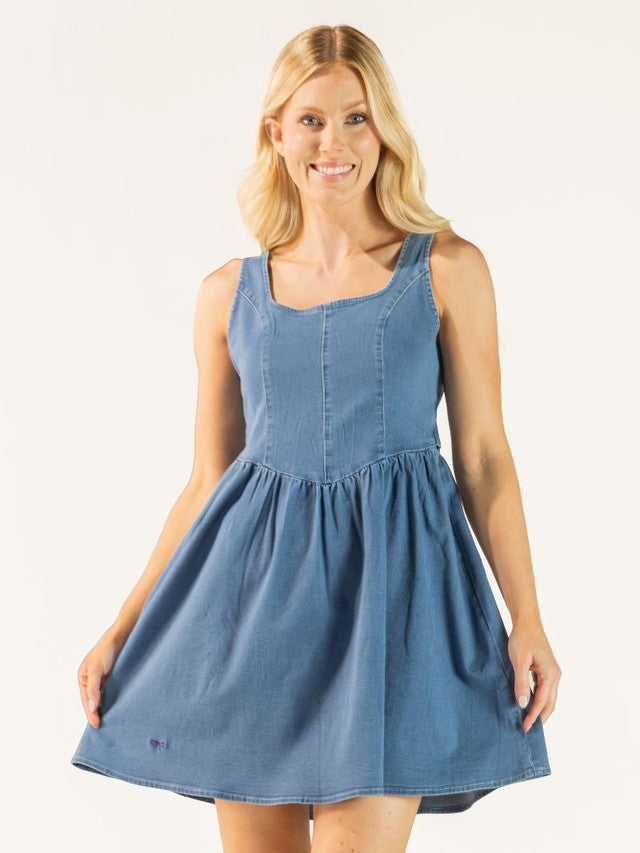 Simply Southern Women's Baby Blue Denim Dress