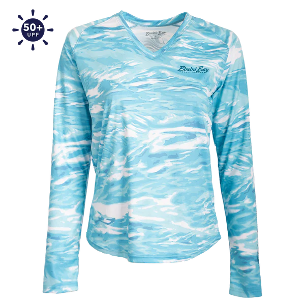 Bimini Bay Women's Waves Long Sleeve V-Neck