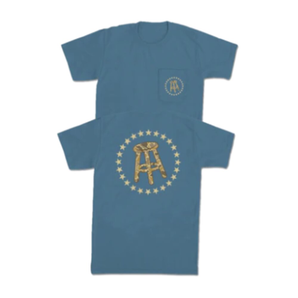 Barstool Sports Men's Stool & Stars Camo Pocket Tee - Blue Jean