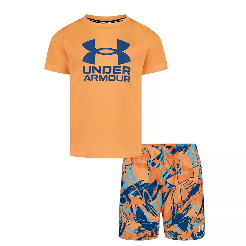 Under Armour Boys 2-Piece Short Sleeve Swim Shirt & Shorts Set