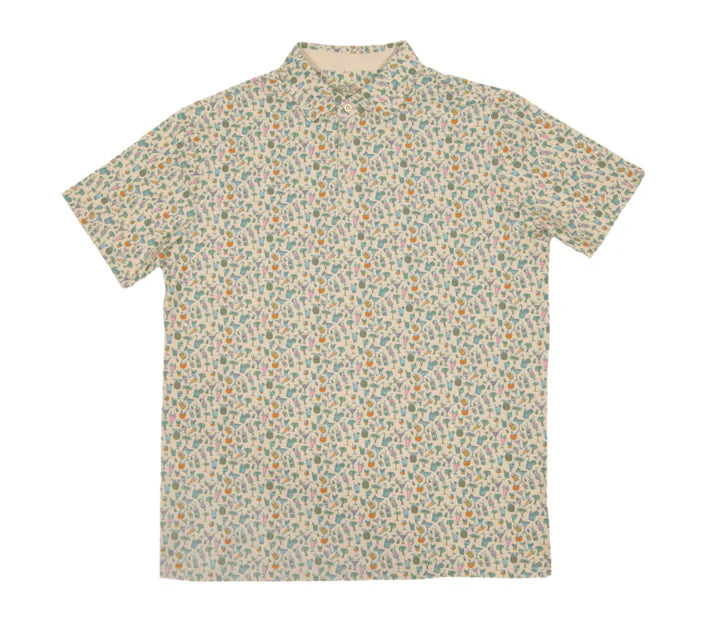 Old Row Men's Tropical Drinks Polo - Ivory