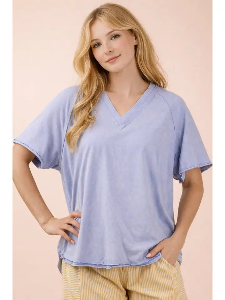 Very J Women's Mineral Washed Knit Top