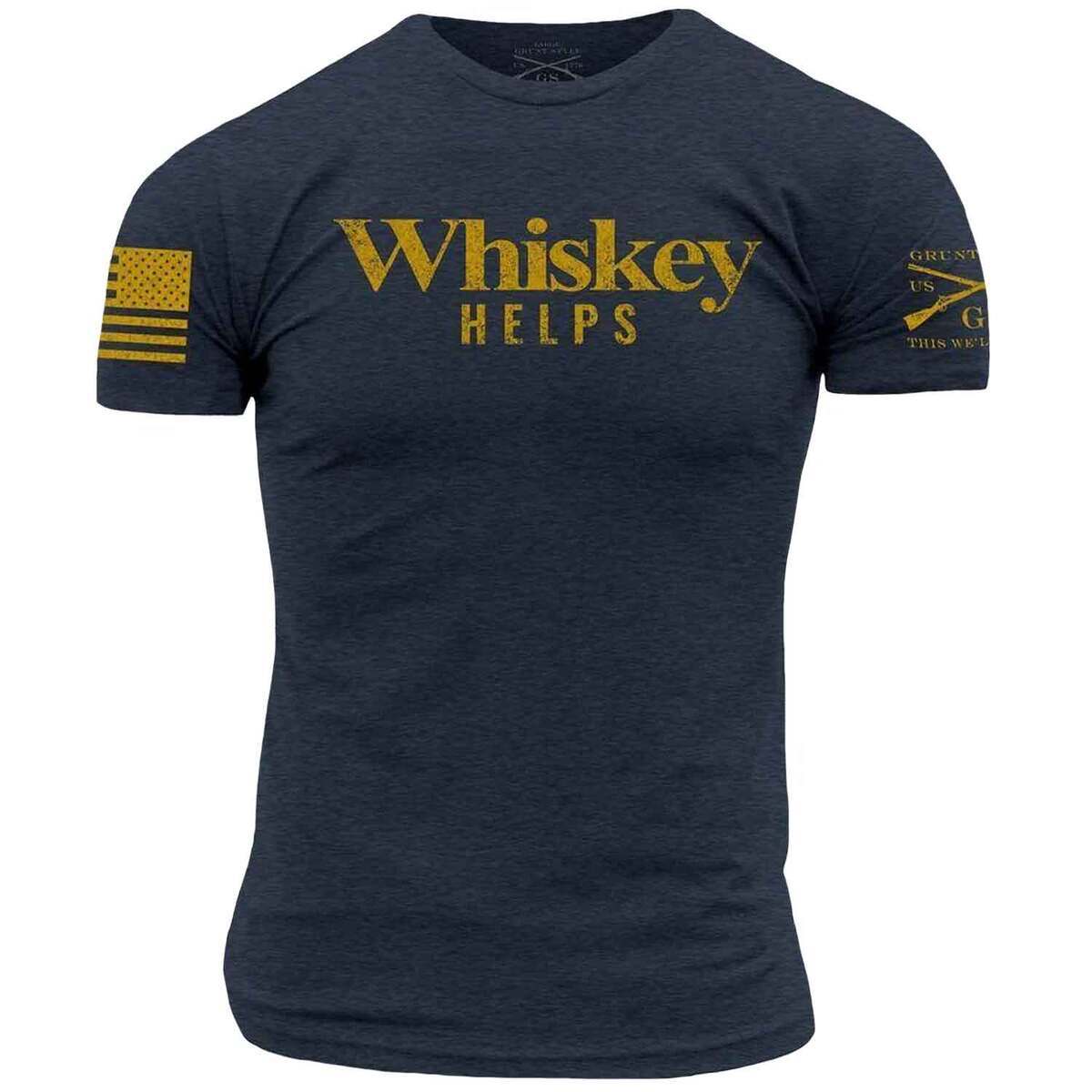 Grunt Style Men's Whiskey Helps Tee - Midnight Navy