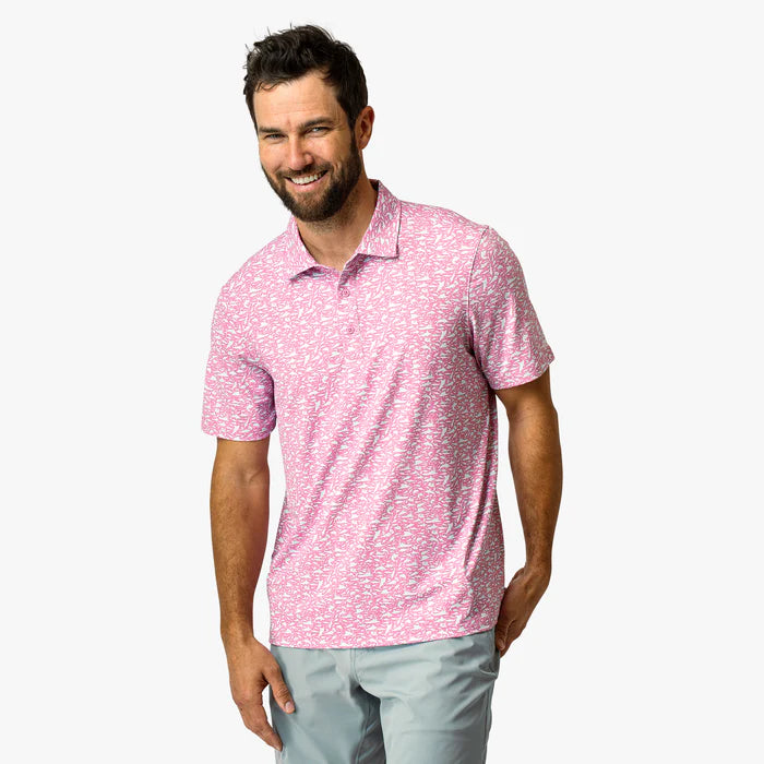 Aftco Men's Boatbar Printed Performance Polo Shirt