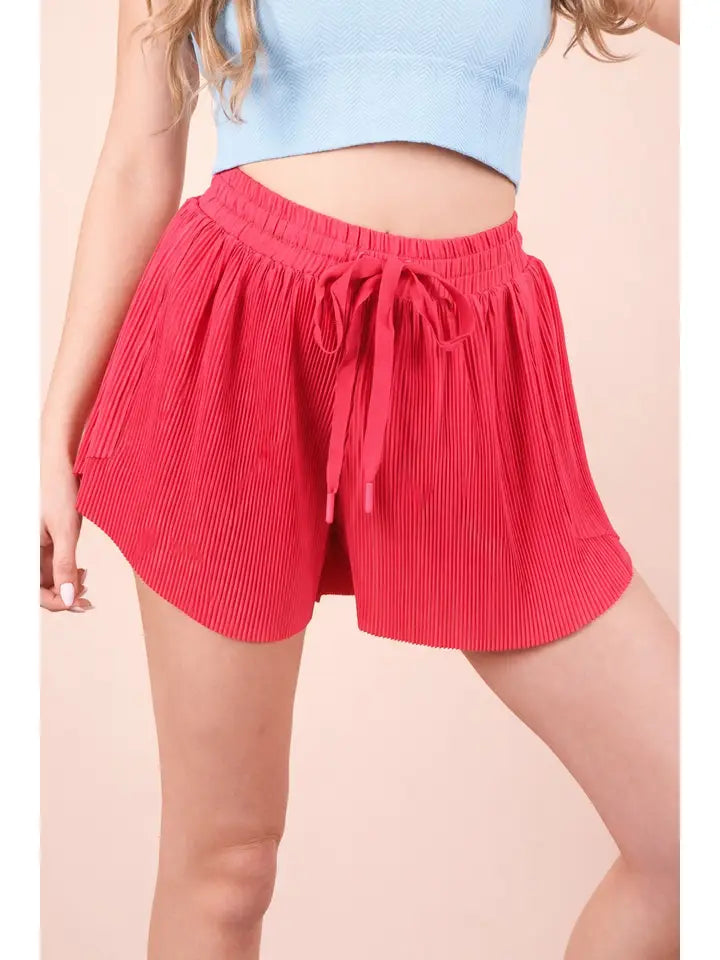 Very J Women's Pleated Comfy Shorts