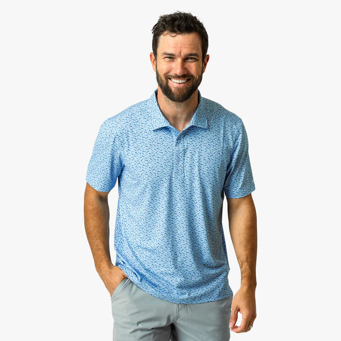 Aftco Men's Boatbar Printed Performance Polo Shirt