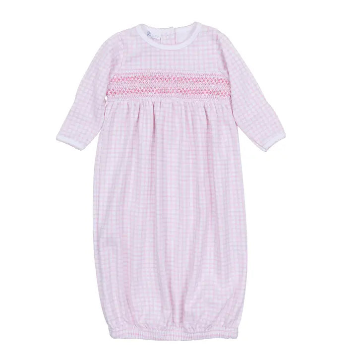 Magnolia Baby Peek-A-Boo Wishes Smocked Gathered Gown - Pink