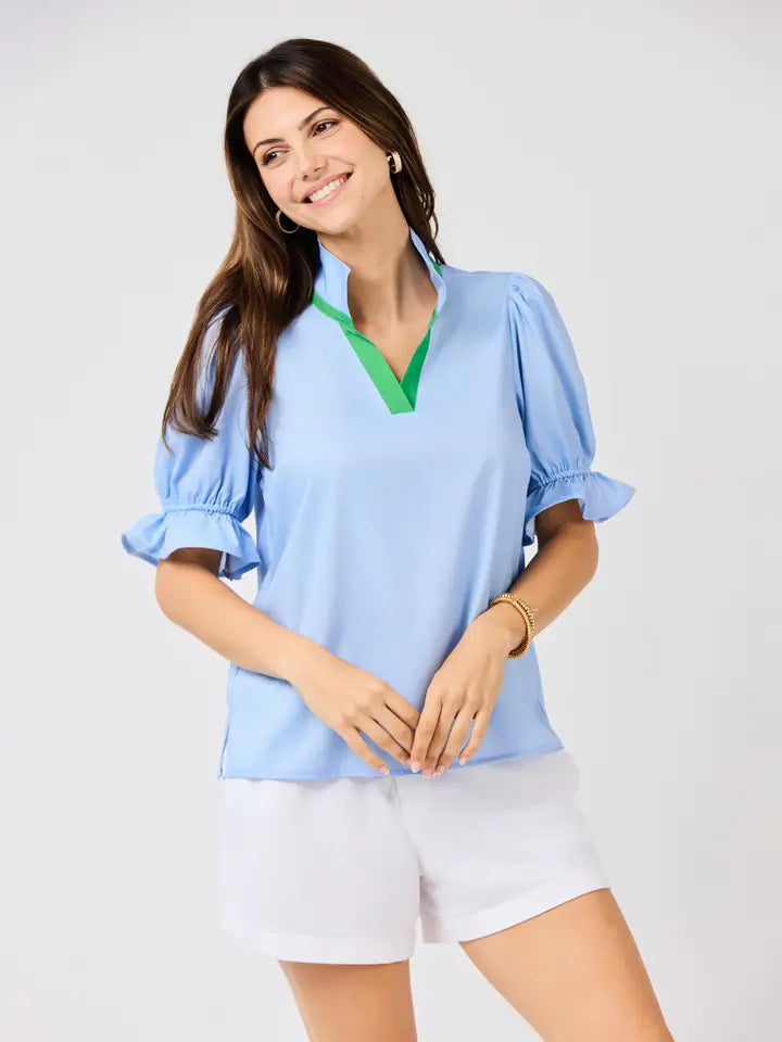 Mary Square Women's Jessica Top - Light Blue