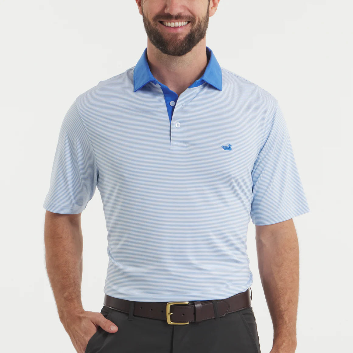 Southern Marsh Men's Bermuda Performance Polo Shirt -  Hampton Stripe