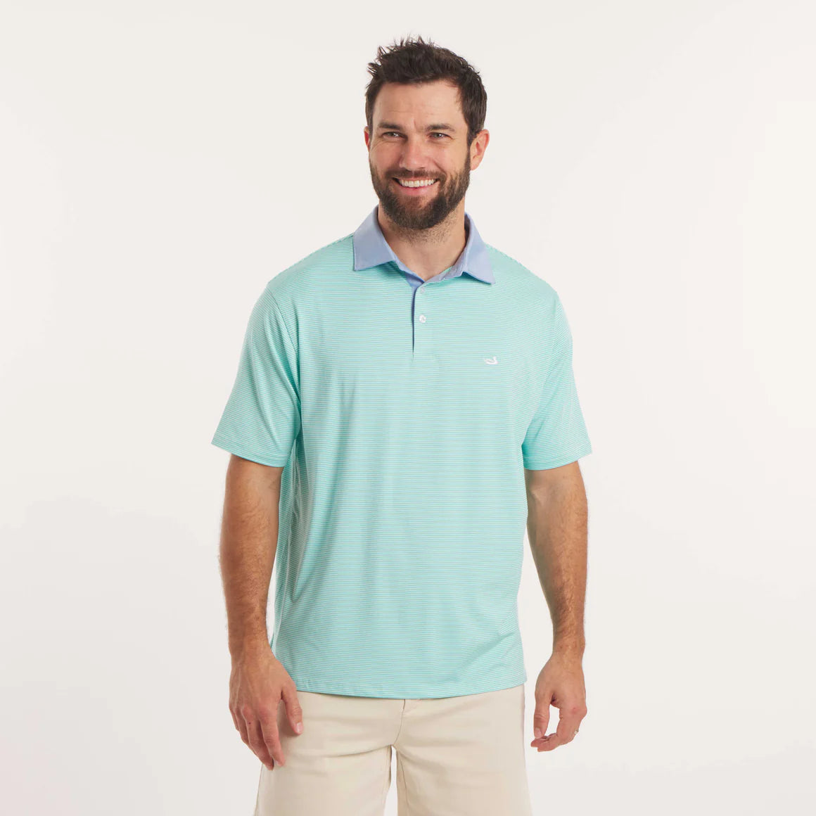 Southern Marsh Men's Bermuda Performance Polo Shirt -  Hampton Stripe