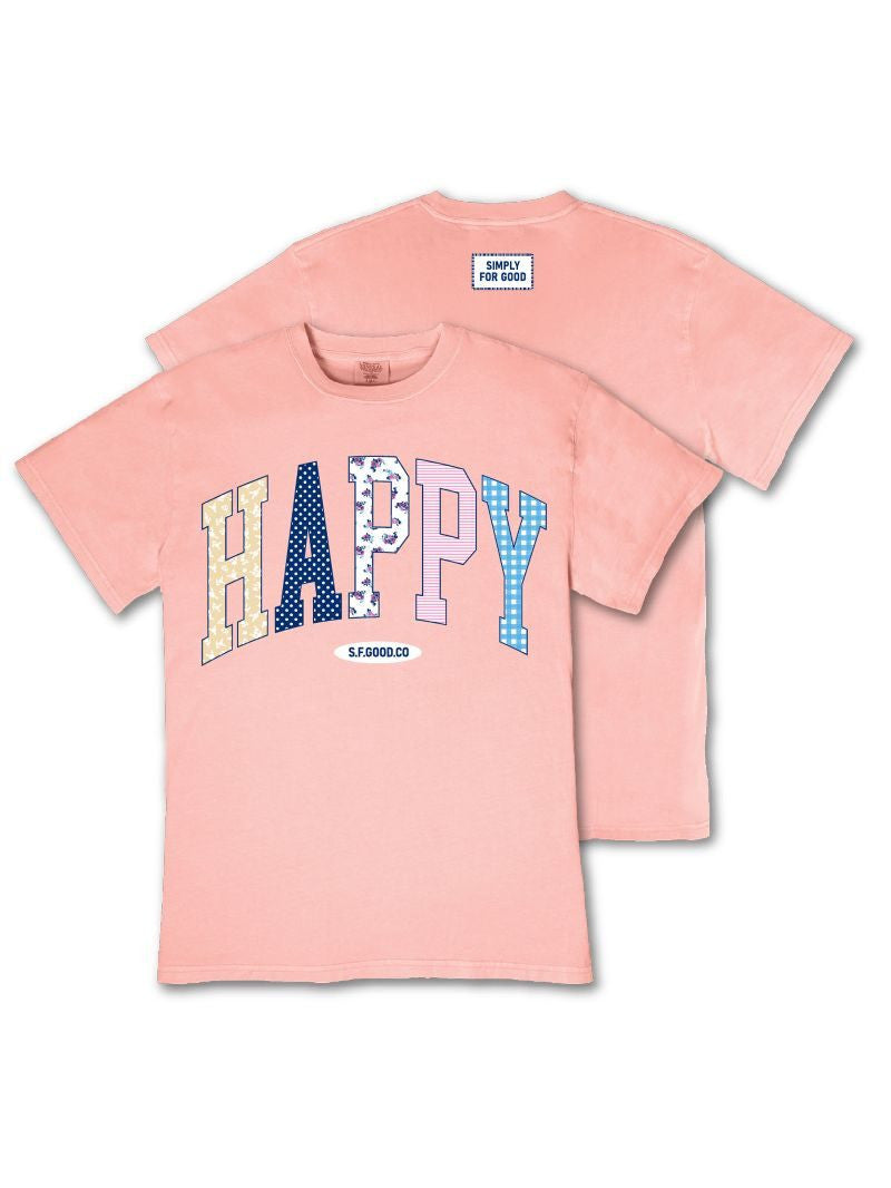 Simply Southern Women's Happy Tee - Light Peach