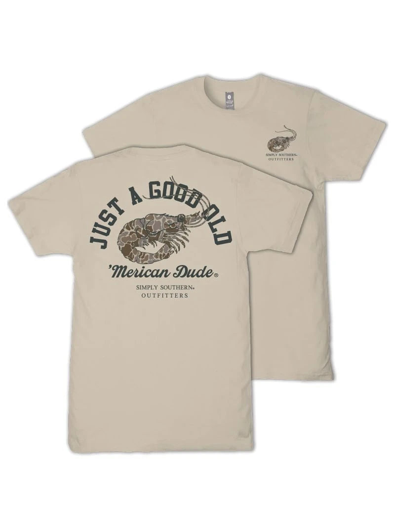 Simply Southern Men's Shrimp Tee - Clay