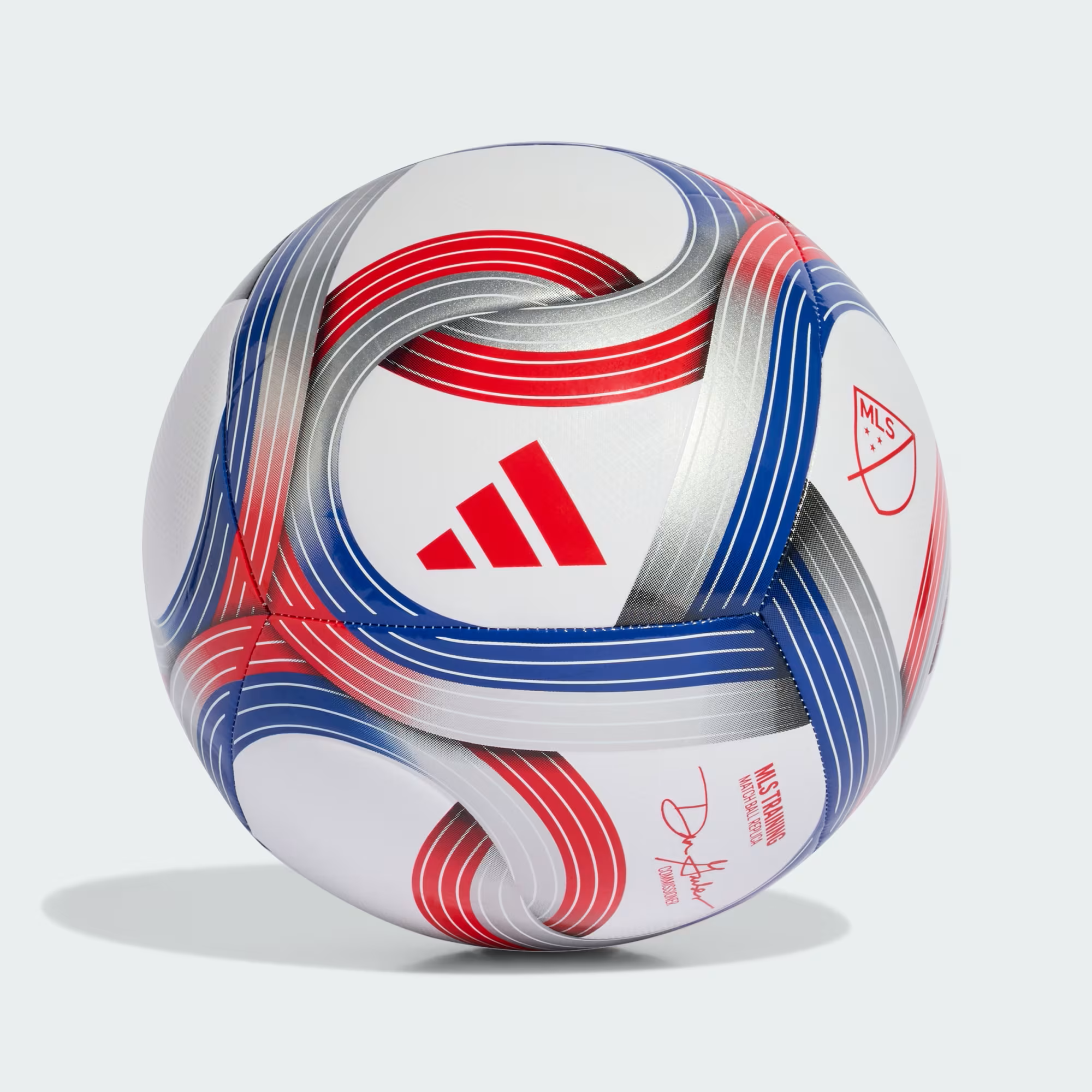 Adidas MLS Training Soccer Ball - White/Royal Blue/Red/Silver