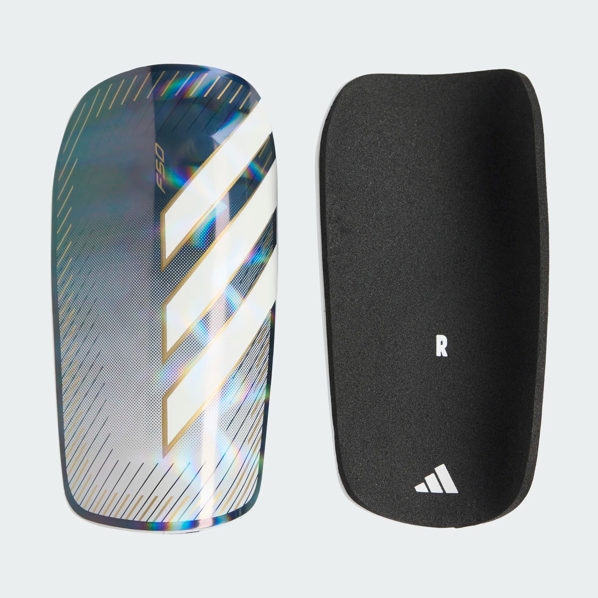 Adidas F50 Soccer Club Shin Guards - White/Carbon