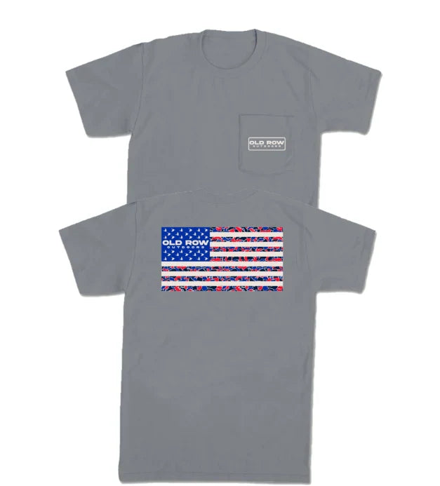 Old Row Men's USA Camo Flag Tee - Granite