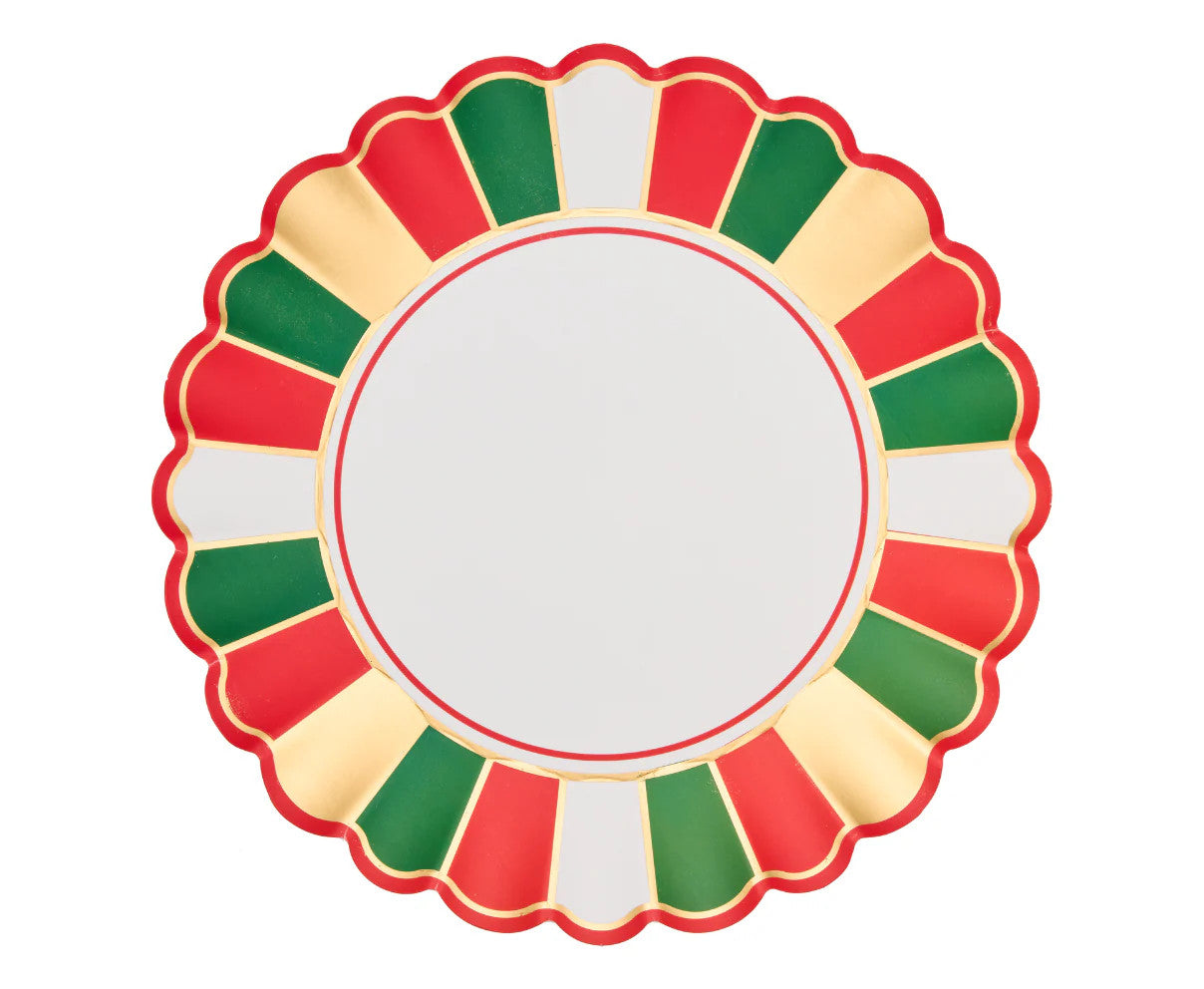 Sophistiplate Joyful Christmas Dinner Plates - 8 pack
