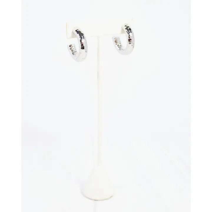 Caroline Hill Agatha Hoop Earring Silver