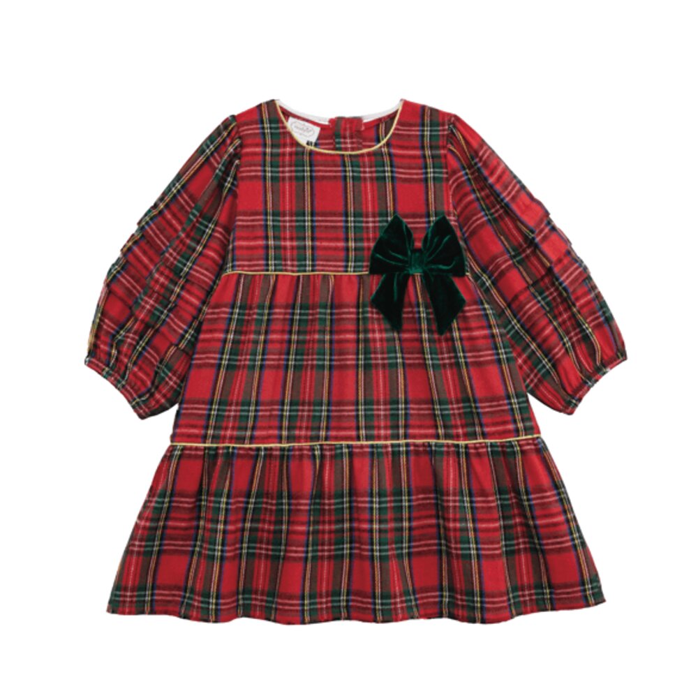 Mud Pie Infant Girls Tartan Tiered Dress