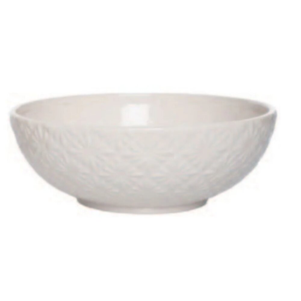VIP Home White Floral Serving Bowl