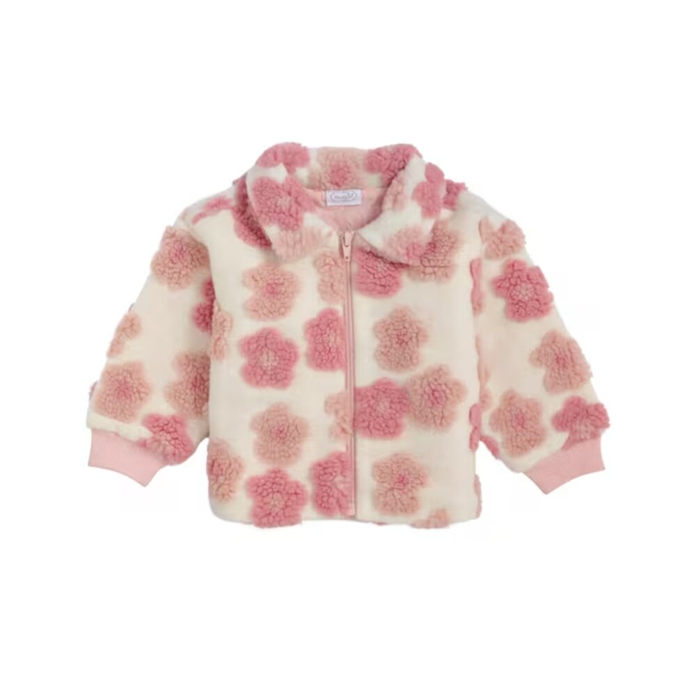 Mud Pie Little Girls Floral Sherpa Jacket