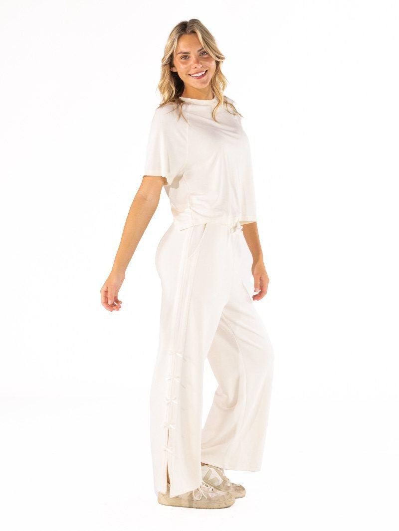 Simply Southern Women's Tie Lounge Pants - Ivory