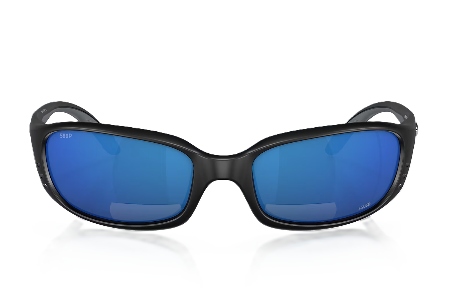 Costa Del Mar Brine 11 Readers Matte Black Polarized Fishing Sunglasses with Blue Mirror