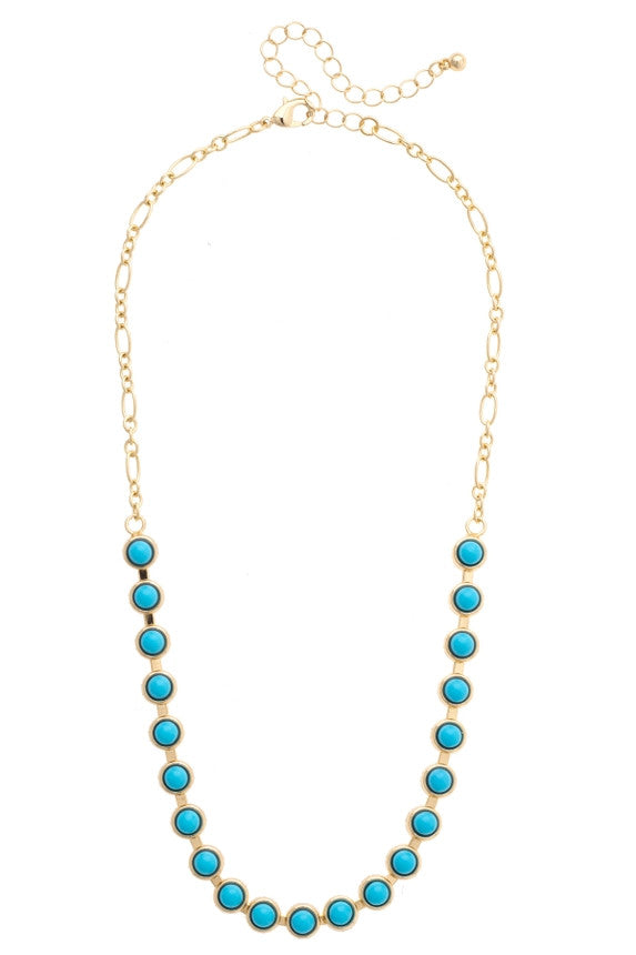 Canvas Albuquerque Half Linked Necklace in Turquoise