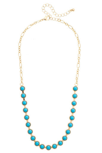 Canvas Albuquerque Half Linked Necklace in Turquoise