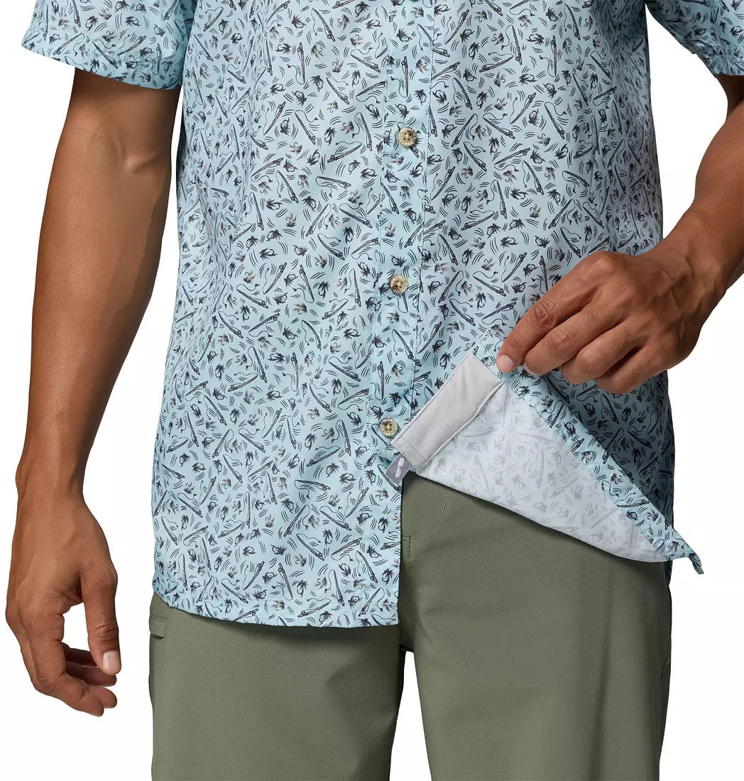 Columbia Men's Super Slack Tide Camp Shirt - Marine Light Gone Fishin