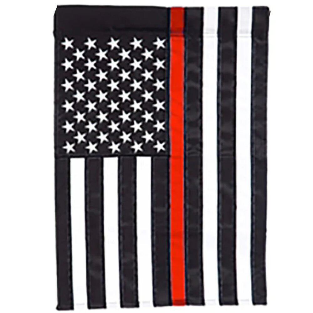 Evergreen Thin Red Line Garden Applique Flag