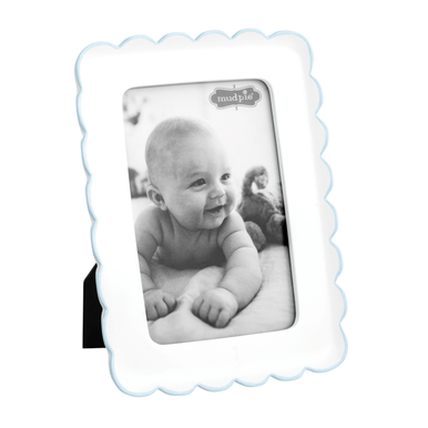 Mud Pie Blue Scalloped Resin Frame