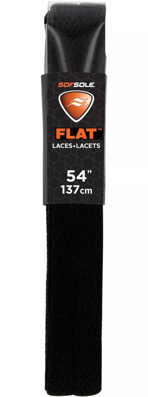 Sof Sole 54" Flat Black Run Shoe Laces